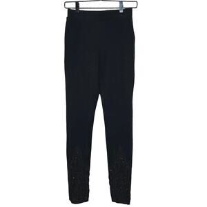 NWT Bebe Women’s Magnolia Frost Royalty Leggings Black Size Small